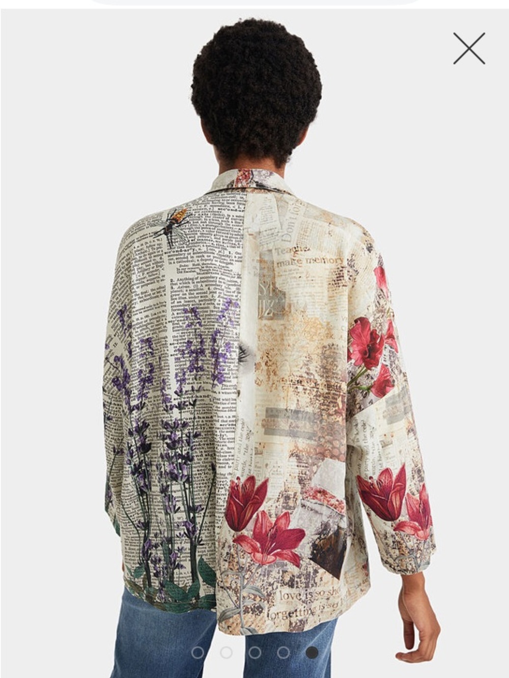 Desigual The New York Oversized Floral Print Shirt Large - Picture 3 of 5